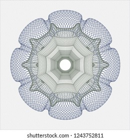 Blue and green money style rosette