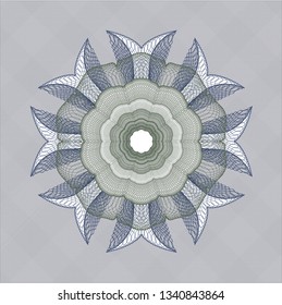 Blue and green money style rosette