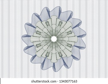 Blue and green money style rosette