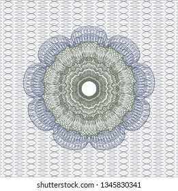 Blue and green money style rosette