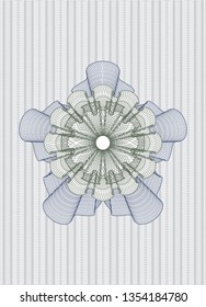 Blue and green money style rosette
