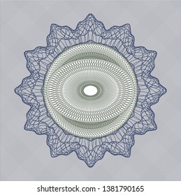 Blue and green money style rosette. Vector Illustration. Detailed.