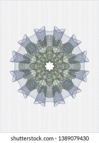 Blue and green money style rosette. Vector Illustration. Detailed.