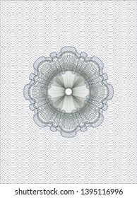 Blue and green money style rosette. Vector Illustration. Detailed.
