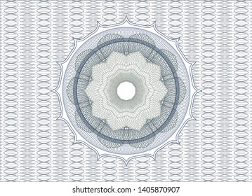Blue and green money style rosette. Vector Illustration. Detailed.
