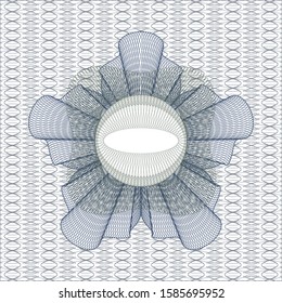 Blue and green money style rosette. Vector Illustration. Detailed.