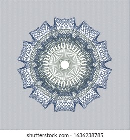 Blue and green money style rosette. Vector Illustration. Detailed.