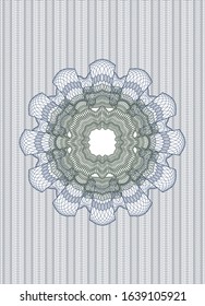 Blue and green money style rosette. Vector Illustration. Detailed.
