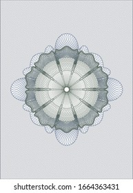 Blue and green money style rosette. Vector Illustration. Detailed.
