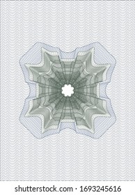 Blue and green money style rosette. Vector Illustration. Detailed.