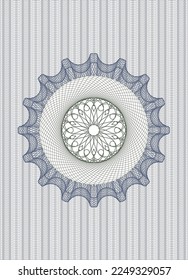 Blue and green money style rosette. Vector Illustration. Detailed. 