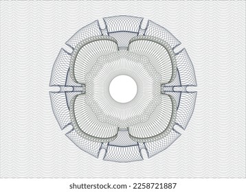Blue and green money style rosette. Vector Illustration. Detailed. 
