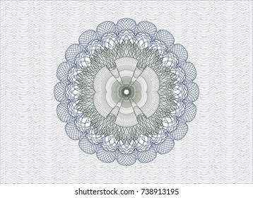 Blue and green money style rosette