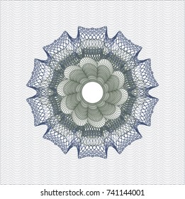 Blue and green money style rosette
