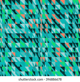 Blue green mosaic seamless pattern