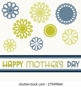 Blue and green mother's day card