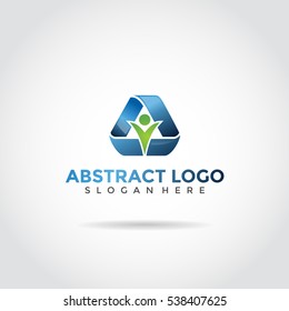 Blue and Green Nature Logo vector. Abstract logo template. Vector Illustration eps.10