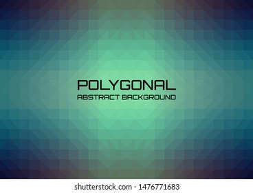 Blue green neon polygonal background and gradient, suitable for cover poster or backdrop.