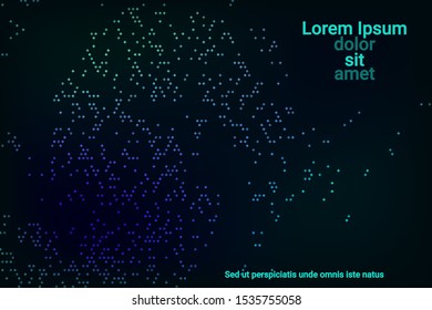Blue and green neon texture in a beautiful style on a dark background. Fashionable soft color. Vector neon background. Colorful vector illustration. Fashionable modern style.