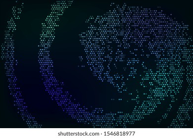 Blue and green neon texture in a beautiful style on a dark background. Fashionable soft color. Vector neon background. Colorful vector illustration. Fashionable modern style.