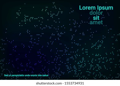 Blue and green neon texture in a beautiful style on a dark background. Fashionable soft color. Vector neon background. Colorful vector illustration. Fashionable modern style.