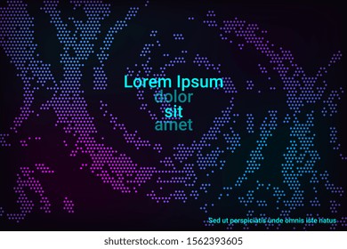 Blue and green neon texture in a beautiful style on a dark background. Fashionable soft color. Vector neon background. Colorful vector illustration. Fashionable modern style.
