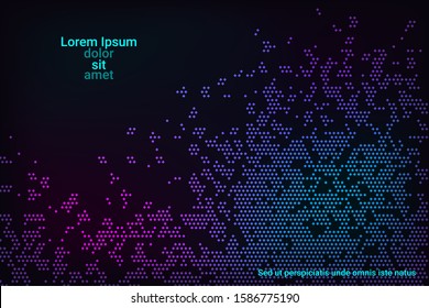 Blue and green neon texture in a beautiful style on a dark background. Fashionable soft color. Vector neon background. Colorful vector illustration. Fashionable modern style.