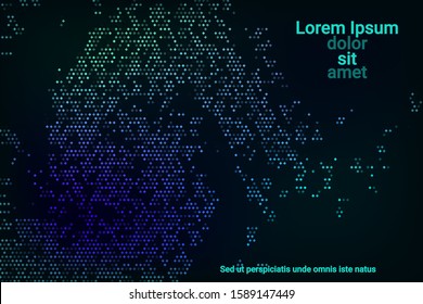 Blue and green neon texture in a beautiful style on a dark background. Fashionable soft color. Vector neon background. Colorful vector illustration. Fashionable modern style.