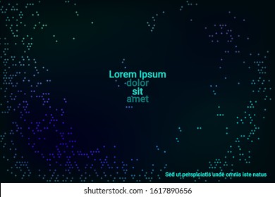 Blue and green neon texture in a beautiful style on a dark background. Fashionable soft color. Vector neon background. Colorful vector illustration. Fashionable modern style.