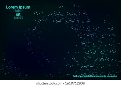 Blue and green neon texture in a beautiful style on a dark background. Fashionable soft color. Vector neon background. Colorful vector illustration. Fashionable modern style.