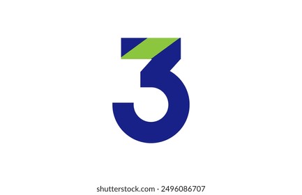Blue Green Number Logo Geometry Simple Nature