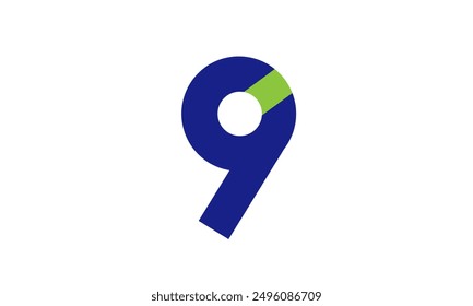 Blue Green Number Logo Geometry Simple Nature