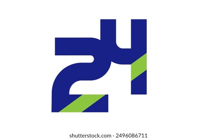Blaue grüne Zahl Logo Geometrie Einfache Natur