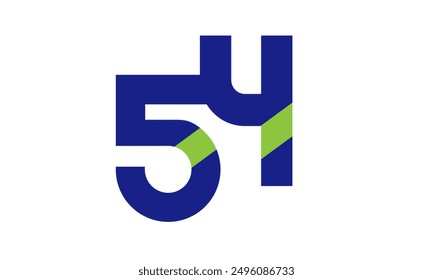 Blue Green Number Logo Geometry Simple Nature