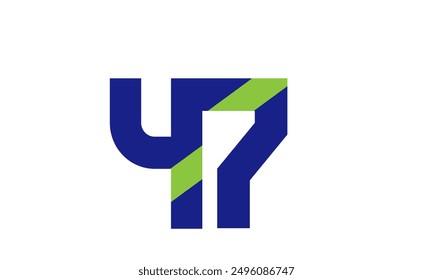 Blue Green Number Logo Geometry Simple Nature