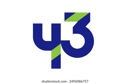Blue Green Number Logo Geometry Simple Nature