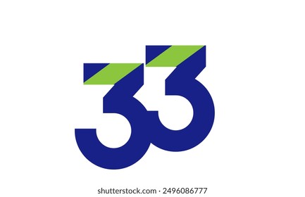 Blaue grüne Zahl Logo Geometrie Einfache Natur