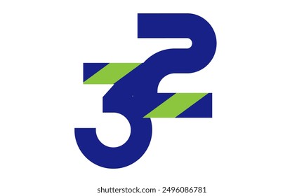 Blue Green Number Logo Geometry Simple Nature