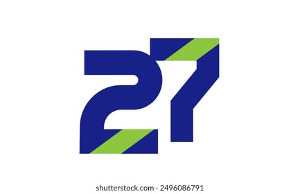 Azul Verde Número Logo Geometría Naturaleza simple