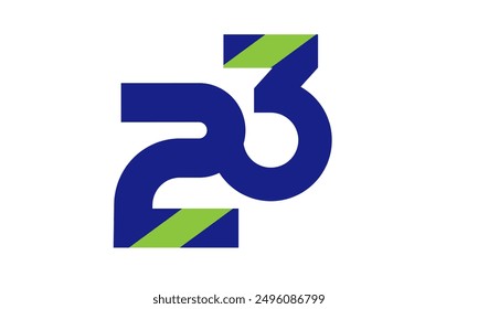 Blue Green Number Logo Geometry Simple Nature