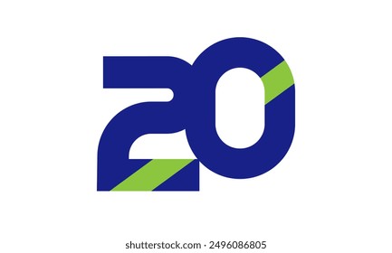 Blaue grüne Zahl Logo Geometrie Einfache Natur