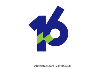 Blue Green Number Logo Geometry Simple Nature