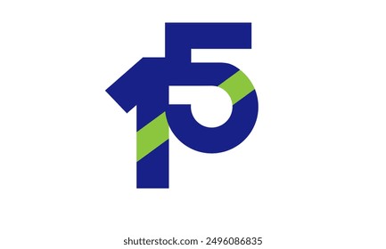 Blaue grüne Zahl Logo Geometrie Einfache Natur