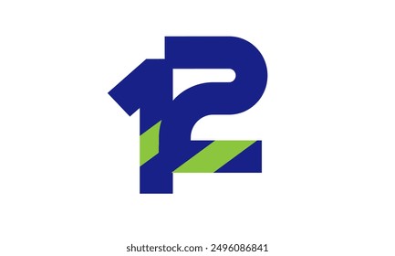 Blue Green Number Logo Geometry Simple Nature