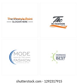 Blue green orange line art swash ribbon sun combination mark logo design vector template suitable for store fashion beauty salon spa business