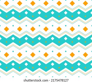 Blue Green Orange Pastel Diamond Tilt Square Horizontal Zig Zag Line Stripe Dot Dash Line Circle Seamless Pattern Vector Illustration Tablecloth, Picnic mat wrap paper, Mat, Fabric, Textile, Scarf