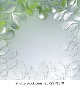 Blue Green Ornamental Drops Background