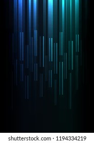 blue green overlap pixel speed in dark background, geometric layer motion backdrop, simple technology template, vector illustration