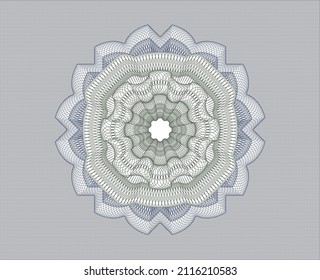 Blue and green passport emblem. Vector Illustration. Detailed. 