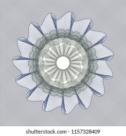 Blue and green passport money rosette